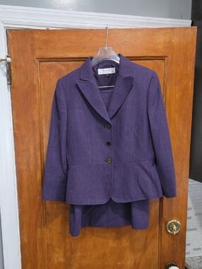 Tahari ASL Deep Purple Wool-Blend Women's Tailored Blazer